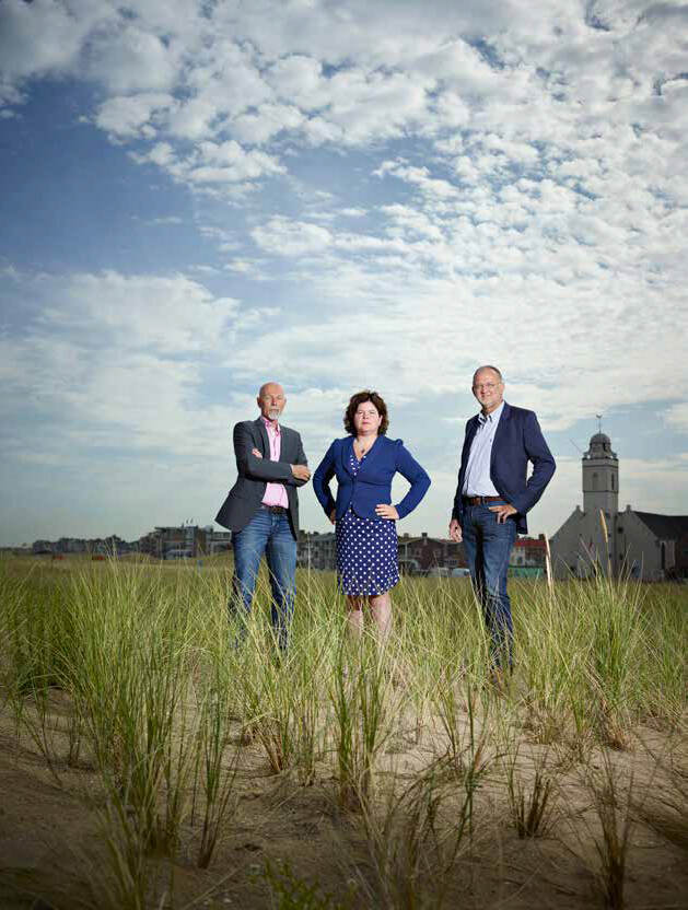 Hans van Dalfsen (gemeente Katwijk), Liesbeth Verhage en Pieter de Booij (beiden Hoogheemraadschap Rijnland)